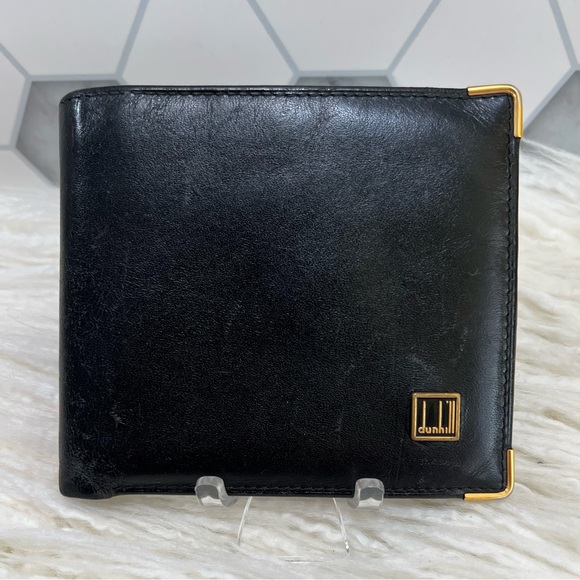 Dunhill Black Bifold Leather Compact Wallet - Picture 1 of 14